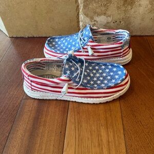 Hey Dude Wally Patriotic Canvas Slip On Shoes